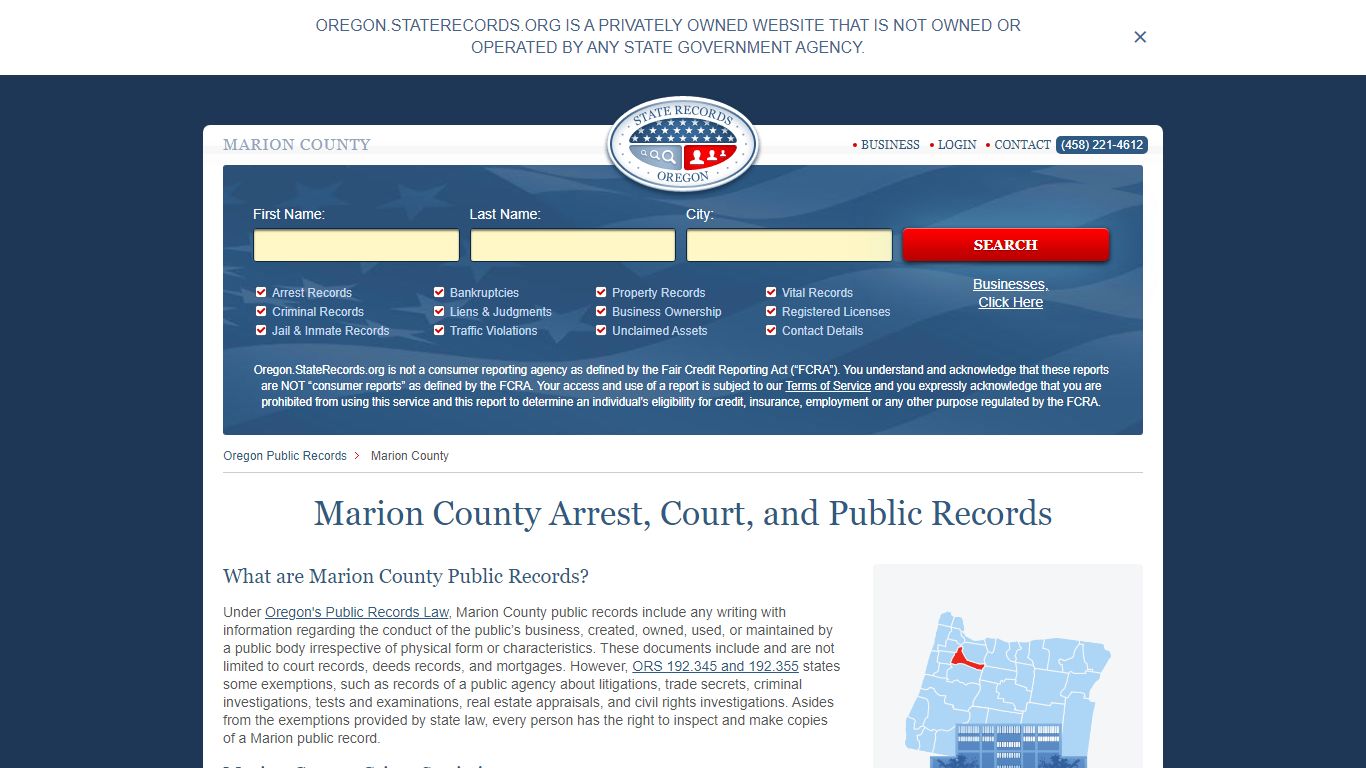 Marion County Arrest, Court, and Public Records